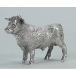 Hallmarked silver model bull 127.