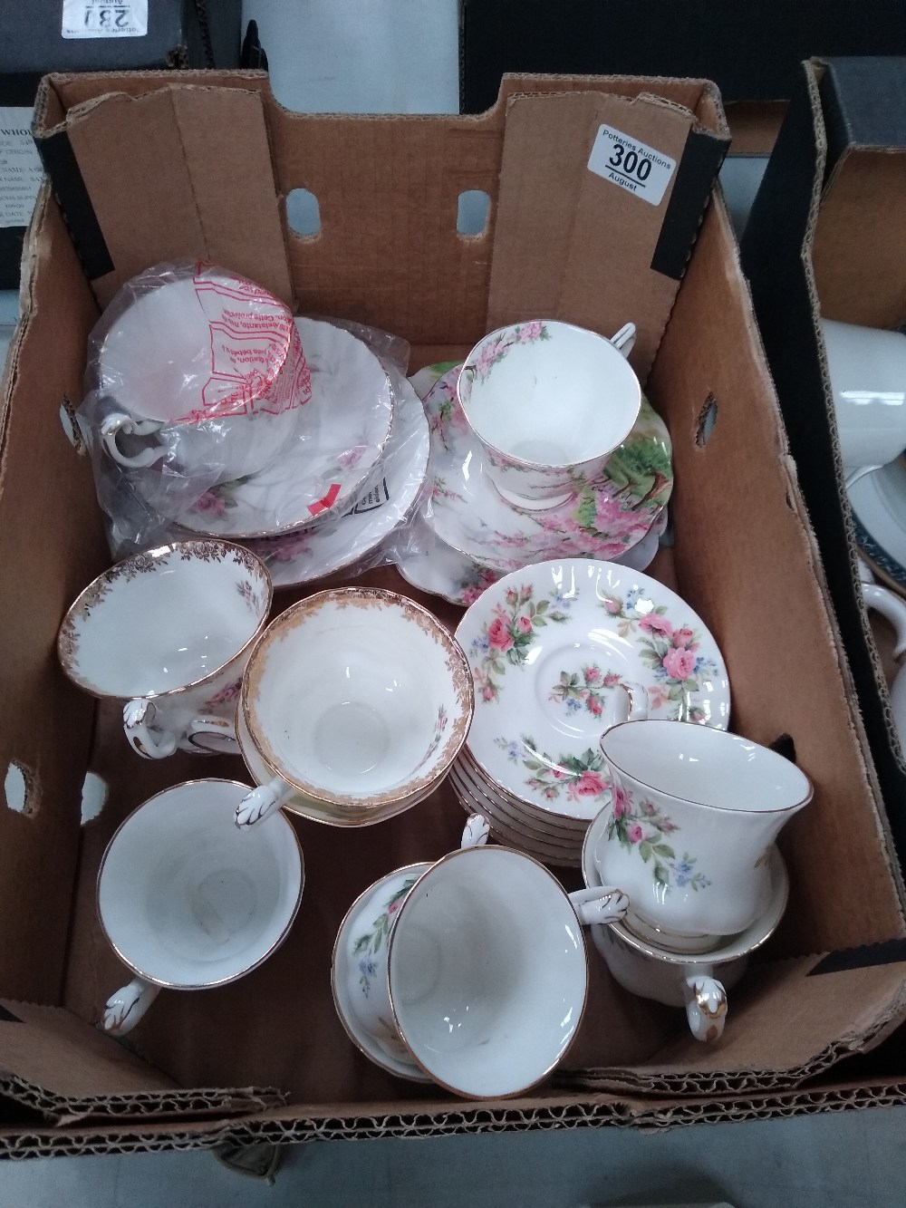 A mixed collection of Royal Albert cups and saucers to include: Blossom Time Trio,