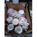 A mixed collection of Royal Albert cups and saucers to include: Blossom Time Trio,