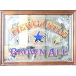 Large Newcastle Brown Ale Pub Advertising Mirror: height 62cm x width 89cm
