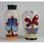 Two Lorna Bailey Vases: in Lakeside & Tropicana designs
