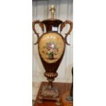 Large decorative Lamp base: with images of flowers: