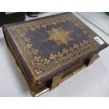 Leather bound brass locking early 20th Century holy Bible: