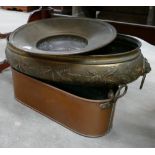 Three Large Brass/ Copper Pans(3):