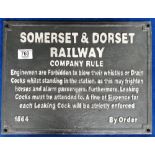 Large metal Somerset & Dorset railway sign: