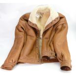 Gents Leather and Sheepskin Bomber style Jacket: Size 38 chest.