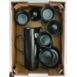 Wedgwood Barlaston contemporary black glazed coffee set (15):