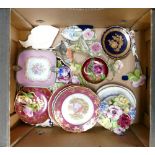 A mixed collection of pottery to include: Limoges Dishes, Masons Dish, Mac China Bird,