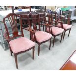Set of Four Reproduction Mahogany Arm Chairs: