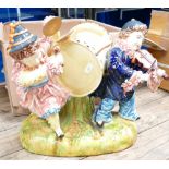 Majolica Effect Childrens Pottery Band Figure: