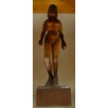 Wooden carved figurine of a nude lady: