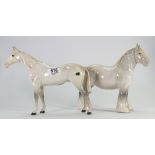 Beswick Grey 818 Shire Horse: together with Grey Racehorse 701(2)