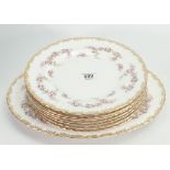 Royal Albert Dimity Rose set of dinner plates; and large oval platter.