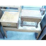 Light Oak Telephone Table: with similar small drop leaf table(2)