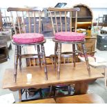 Small Oak Refectory Table: with four chairs