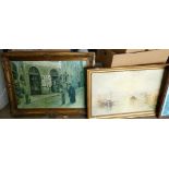 Two Continental Theme Framed Pictures:
