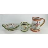 A collection of studio pottery: to include Glyn Colledge tankard,