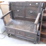 Reproduction Oak Monks Bench: