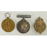 Pair First World War medals awarded to G.J Briggs STO.1 R.N: together with War Munition badge.