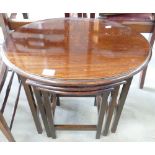 Mahogany Oval Edwardian Nest of 3 tables: