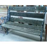 Cast Metal & Wood Slats Garden Rocking Chair: