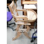 Stripped Victorian Child High Chair: