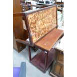 Mahogany Drinks Trolley: together with small modern table on wheels(2)