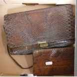 Edwardian Snake Skin Ladies Handbag: wit