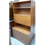 Mid Century Teak Bureau Book Case: