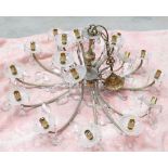 Very Large Brass 18 Branch Chandelier w