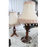 Two Modern Oak Table Lamps(2)