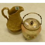 Embossed Ridgeway & Co Water Jug: together with Lock & Co Canadian Sheilded Biscuit Barrel(2)