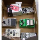 A mixed collection of guitar pedals etc: to include Hall of Fame Reverb, RC Booster, Sovereign