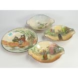 Royal Doulton Series Ware Handled bowls including Fishing, The Artful Dodger and Fagin together with