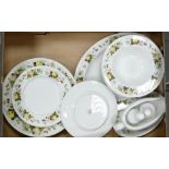 Royal Doulton Miramont Patterned Dinner Ware to include: Dinner plates, platter, rimmed bowls