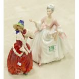 Royal Doulton Lady Figures: Diana HN3266 & Christmas Morn HN1992(2)
