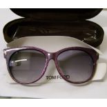 Four pairs of Tom Ford ladies sunglasses: cased.