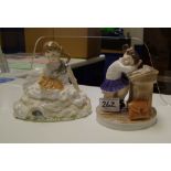 Royal Worcester figurines forty winks: together with safe at last (limited edition) (2)