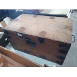 Pine steel bound small tool box: