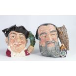 Royal Doulton Large Character Jugs: Merlin D6529 & Mine Host D6468(2)