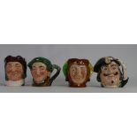 Royal Doulton Small Character Jugs: Simon Cellarer, Auld Mac, Jester and Capt Henry Morgan(4)