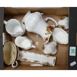 A mixed collection of items to include: Seconds Royal Crown Derby Posies jug, Royal Albert Old