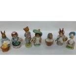 Beswick Beatrix potter figures: Timmy Tiptoes, Amiable Guinea Pig, Mrs Rabbit, Royal Albert Tom