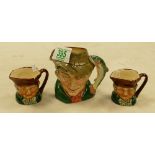 Royal Doulton Small Character Jug The Poacher: together with miniature Old Charlie x 2(3)