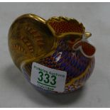Royal Crown Derby Cockerel Paperweight: gold stopper