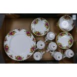 Royal Albert Old Country Rose Items to include: Cups, saucers, side plates, dinner plates bowls