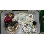 A mixed collection of items to include: Wade tortoise figure, 2nds lady Coalport figure, Royal