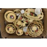 A collection of Queens china Antique fruit series: to include platters, cups, plates etc