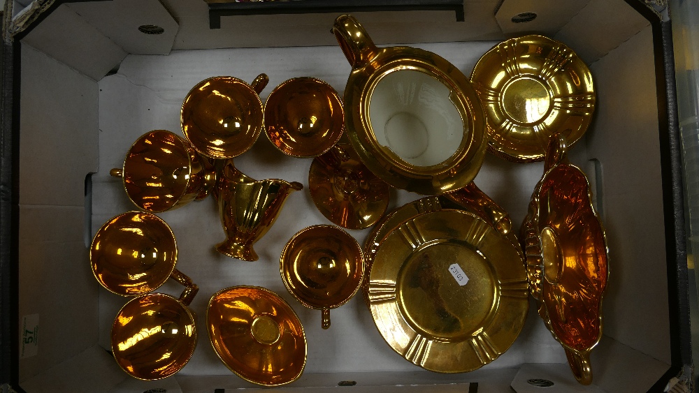 A collection of Royal Winton Golden age patterned to include: tea set, tea pot, vase etc