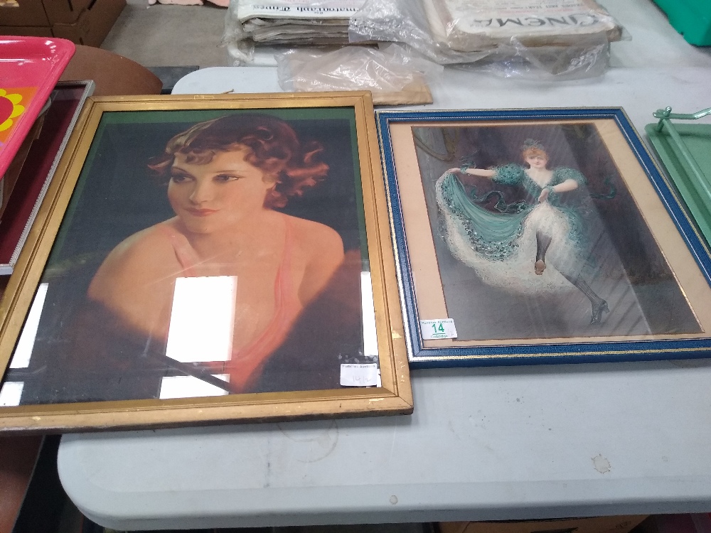 Two framed theatrical type prints: